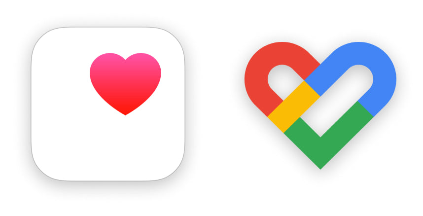 Google Fit and Apple Health app icons.
